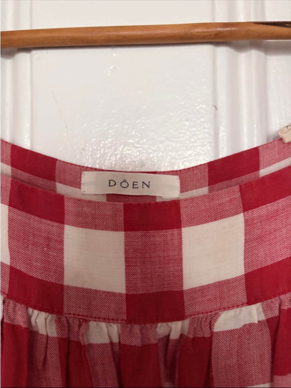 Doen Red and White Gingham Maxi Sundress - Picture 3 of 4